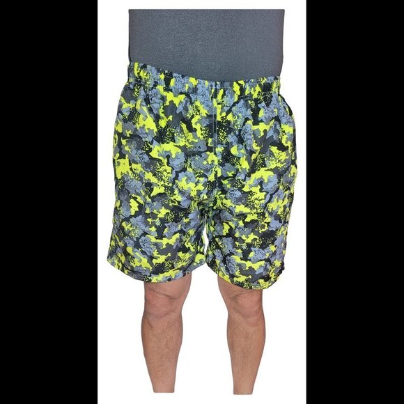 Men's Swim Trunks, Swimming Shorts,  Beach Board Swimwear Suit, Yellow Camo - Picture 2 of 4